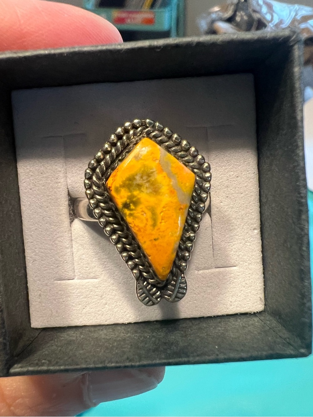 Sterling Silver Bumblebee Jasper Statement Ring